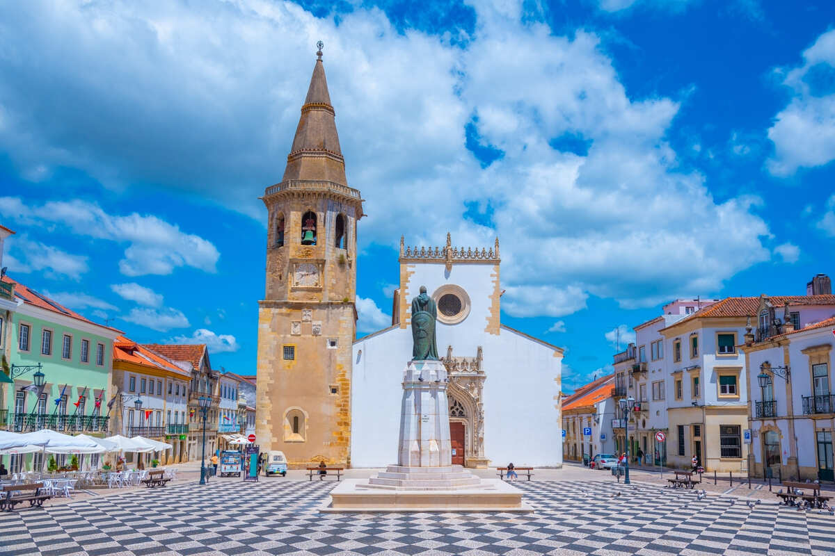 The Main Square In Tomar, Portugal